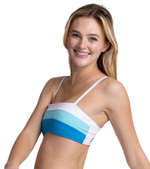 JOLYN Women's Gillian Colorblock Bandeau Bikini Top