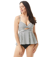Coco Reef Women's Riviera Dot Icon Twist Bra Sized Tankini Top (C/D/DD/E/F Cup)
