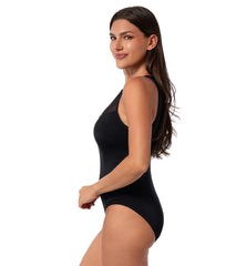 Jantzen Women's Royal Black Diana High Neck One Piece Swimsuit