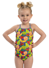Dolfin Girls' Fruit Print One Piece Swimsuit (Toddler, Little Kid)