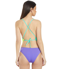 Sporti Renew Chlorine Proof Colorblock Tie Back One Piece Swimsuit