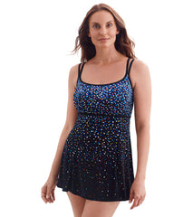 Longitude Women's Sprinkles Empire Princess Seam Long TorsoSwim Dress