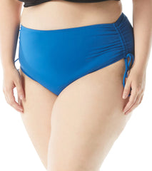 Beach House Plus Size Solid Hayden High Waisted Adjustable Side Bikini Bottom