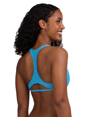JOLYN Women's Doris Solid Rib Racerback Bikini Top