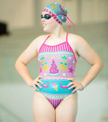 Sporti Tropical Holiday Silicone Swim Cap Jr.