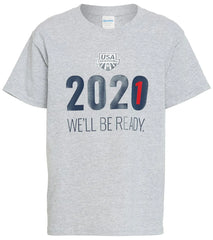 USA Swimming Unisex Youth 2021 We Will Be Ready Crew Neck T-Shirt