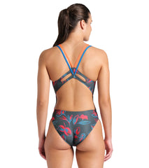 Arena Women's Floral Lace Plus Back One Piece Swimsuit