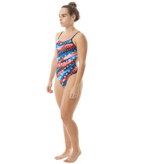 TYR Women's Freedom Flag Cutoutfit One Piece Swimsuit