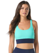 Beach House Women's Color Block Paloma Beach Solids Rib Empower Scoop Neck Crop Top