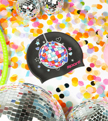 Sporti Limited Edition Disco Valentine Silicone Swim Cap