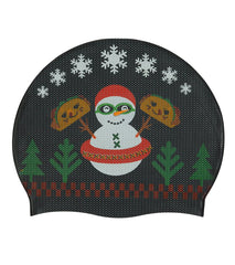 Sporti Limited Edition Granny Sweater Snowman Silicone Swim Cap Jr.