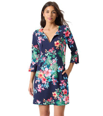 Tommy Bahama Women's Island Cays Flora Flounce Sleeve Cover Up Dress