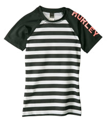Hurley Girls' Surfside Stripe S/S Rashguard
