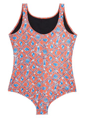 Sporti Plus Size HydroLast Coastal Regatta Chlorine Resistant Moderate Scoop Back One Piece Swimsuit