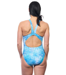 EQ Swimwear Women's Glitch Harmony Long Torso One Piece Swimsuit