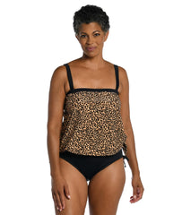 Maxine Women's Courgar Blouson Bandeau Tankini Top