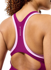 Speedo Women's Hydraline Colorblock Racerback Chlorine Resistant One Piece Swimsuit