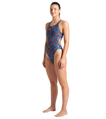 Arena Women's Micro Floral Tech Back One Piece Swimsuit