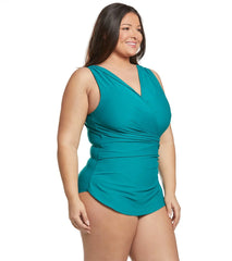 Sporti Plus Size Isabella Tummy Control Wrap One Piece Swimsuit