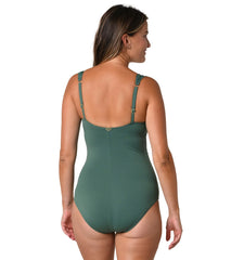 Jantzen Women's Solids Surplice One Piece Swimsuit
