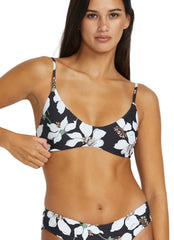 Volcom Women's Print Midnight Lily Crop Bikini Top