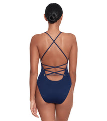 Lauren Ralph Lauren Beach Club Solids Strappy Plunge One Piece Swimsuit