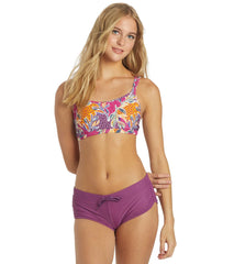 Sporti Active Floral Patchwork Double Cross Workout Bikini Top