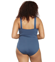 TYR Women's Solid Square Neck Controlfit Chlorine Resistant One Piece Swimsuit