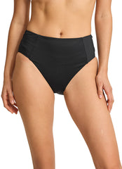 Tommy Bahama Women's Palm Modern Solid High Waisted Bikini Bottom
