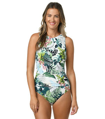 Jantzen Women's Nature Glow Farrah High Neck One Piece Swimsuit