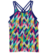 TYR Girls' Paint Party Olivia 2 in 1 Tankini Top (Big Kid)