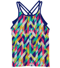 TYR Girls' Paint Party Olivia 2 in 1 Tankini Top (Big Kid)