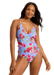 Tommy Bahama Women's Chambray Beach One Piece Swimsuit