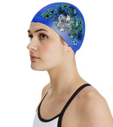 Arena Drew Kibler Skulls/Roses Flat Silicone Swim Cap