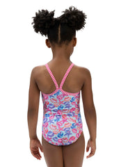 Dolfin Girls' By the Sea Print One Piece Swimsuit (Toddler, Little Kid)