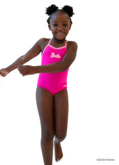 Dolfin Little Dolfin X Barbie Girls' Solid One Piece Swimsuit (Toddler, Little Kid)