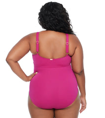 Lauren Ralph Lauren Women's Plus Size Beach Club High Neck One Piece Swimsuit
