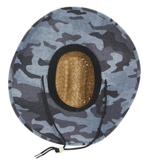 Xcel Unisex Sunset Point Straw Hat with Grey Camo Print