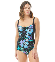 Gabar Women's Chlorine Resistant Ultimate Ombre Twist Bra Girl Leg One Piece Swimsuit