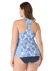 Beach House Women's Plus Size Shoreline Shells Erinna Tankini Top