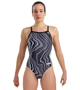 Arena Women's Marbled Light Drop Back One Piece Swimsuit