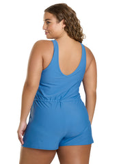Sporti Plus Size Starlet Solid Tummy Control Swim Romper