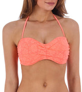 Body Glove Swimwear Womens Lace Molded Cup Twist Bandeau Bikini Top