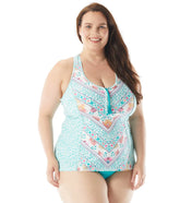 Beach House Women's Plus Size On The Vine Erinna Racerback Tankini Top