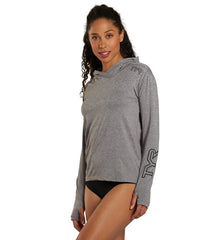 TYR Women's SunDefense Long Sleeve Hooded UPF 50+ Swim Shirt