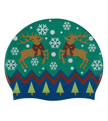Sporti Limited Edition Granny Sweater Reindeers Silicone Swim Cap