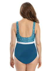 Dolfin Women's Aquashape Color Block Moderate Scoop Back One Piece Swimsuit