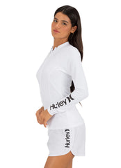 Hurley Women's OAO Solid Zip Front Long Sleeve Rash Guard