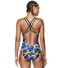 Speedo Active Women's Printed Thin Strap One Piece Swimsuit