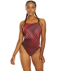 Speedo Women's Warped Wave Flyback One Piece Swimsuit
